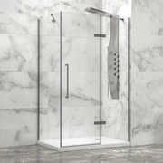 Box Doccia H200 Alluminio Spazzolato Trasparente 8mm Anticalcare