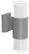 Applique Cilindrica Bidirezionale Grigia, IP54 con 2 basi GU10 Base GU10