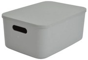 Scatola con coperchio grigia in plastica 35,5x25,5x16 cm – Homéa