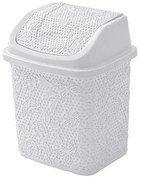 Pattumiera bagno in plastica bianca capienza 5,5 lt con coperchio basculante