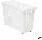 Cestino Multiuso Con ruote Bianco Plastica 17,5 x 26 x 46 cm (12 Unità)