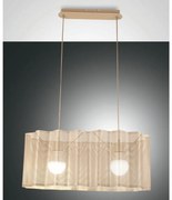 Lampadario Neoclassico Glicine oro paralume oro 2x E27 LA MIA LUCE