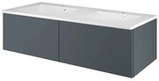 Mobile sottolavabo e lavabo Neo Line grigio scuro L 120 x H 32 x P 48 cm 2 vasche