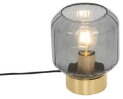 Lampada da tavolo design ottone vetro fumé - STIKLO