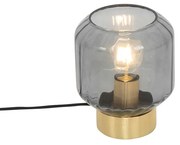Lampada da tavolo moderna in ottone con vetro fumé - Stiklo
