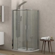 Box doccia 90x90cm semicircolare altezza 180cm vetro trasparente K400 - KAMALU