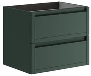 Mobile da bagno sotto lavabo TRATTO verde opaco L 59.5 x H 50 x P 45.5 cm 2 cassetti, lavabo non incluso