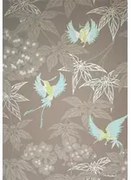 Osborne & Little Carta da parati Grove Garden - Chocolate/ Kiwi-blue