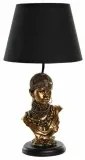 Lampada da tavolo DKD Home Decor Nero Dorato Poliestere Resina Africana (31 x 31 x 58 cm)