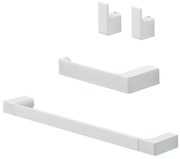 Set accessori bagno 3 pezzi da parete in acciaio bianco Pirenei