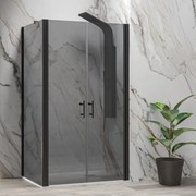 Kamalu - Box doccia 80x95 apertura saloon vetro fumé altezza 200h | KS2800AF