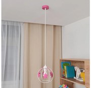 Lampadario a sospensione per bambini STARS 1xE27/15W/230V rosa/bianco