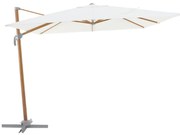 Ombrellone a palo laterale marrone AGORA NATERIAL con telo quadrato bianco L 286 x P 286 x H 264 cm