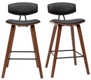 Sgabelli da bar design nero e legno scuro H69 cm (set di 2) VASCO