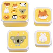 A Little Lovely Company - set di quattro scatole merenda - amici animali