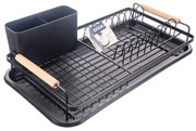 Scolapiatti in metallo nero 43x28,5 cm Radka - Orion