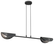 Lampadario Moderno 2 Luci Saber A Bracci In Acciaio Nero