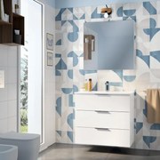 Mobile da bagno sotto lavabo SENSEA Jnka bianco lucido L 80 x H 72 x P 45 cm 3 cassetti, lavabo non incluso