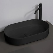 Lavabo da appoggio ovale 60 in ceramica nero opaco   Epsilon