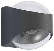 Lucande - Almos LED Rotondo Up/Down Applique da Parete da Esterno Grigio Scuro Lucande