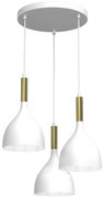 Lampadario a sospensione con filo NOAK 3xE27/60W/230V bianco/oro