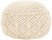Pouf lavorato a mano in macramé 45x30 cm in cotone