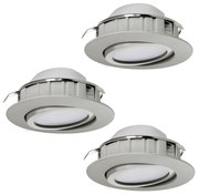 Faretto Incasso Contemporaneo Pineda Policarbonato Nichel Satinato 3 Led 4,9W