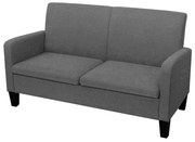 Divano a 2 posti 135x65x76 cm grigio scuro