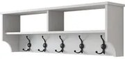 Mensola con appendiabiti 120x22x37 cm bianco