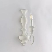 Applique in legno e ferro laccato bianco shabby 1 luce cascina