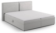 Letto boxspring in grigio chiaro con contenitore 180x200 cm Arendal – Cosmopolitan Design