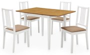 Set per sala da pranzo 5 pz in mdf bianco