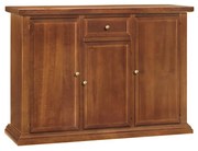 Credenza da 120 cm classica in legno massello noce lucido