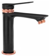 Rubinetto da lavabo Rea Viral Black Rose Gold Low