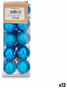 Set di palline di Natale Ø 3 cm Azzurro Plastica (12 Unità)