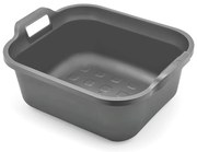 Lavorazione in plastica grigio metallizzato con due manici , 39 x 32 x 14 cm - Addis