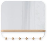 Appendiabiti da parete in legno di faggio bianco naturale con ripiano Estique - Umbra