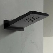 Soffione doccia a sbalzo 22x50 cm nero opaco in acciaio inox
