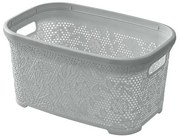 Cestino portabiancheria moderno in plastica grigia con capienza 27 lt