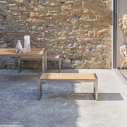 Tikamoon - Panca da esterno giardino teak tek teck legno inox Arno