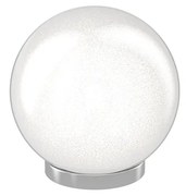 Lampada Contemporanea Glitter Metallo Cromo Vetro Soffiato Trasp 1 Luce E14