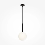 Maytoni Lampada a sospensione grande in metallo con un diffusore in vetro rotondo Basic Form - 40W NERO