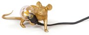 Seletti - Mouse Lamp Lop Lying Down Lampada da Tavolo Oro Seletti