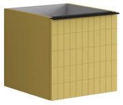 Struttura semi colonna da bagno Pixel 1 cassetto laccato opaco giallo sole L 40 x H 40 x P 45.5 cm