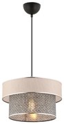 Lampada sospesa con cavo ERO 1xE27/60W/230V crema/grigio