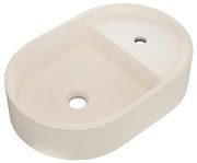 Lavabo da appoggio Alba ovale in calcestruzzo L 55 x P 36.6 x H 12 cm beige