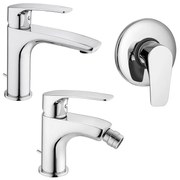 Set miscelatori Paffoni Lime lavabo bidet e doccia incasso in ottone cromo