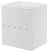 Mobile da bagno sotto lavabo Neo bianco laccato L 60 x H 64 x P 48 cm 2 cassetti, lavabo non incluso