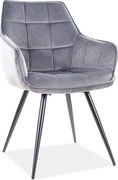 Sedia Lilia Velvet Grey - L59 x H45 x H90 cm