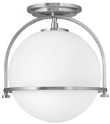 Plafoniera Industrial Nordica Somerset Acciaio Nichel Spazzolato 1 Luce E27